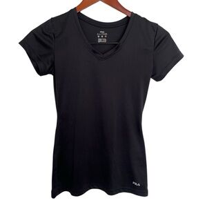 FILA Women's Black V-Neck Top size XS